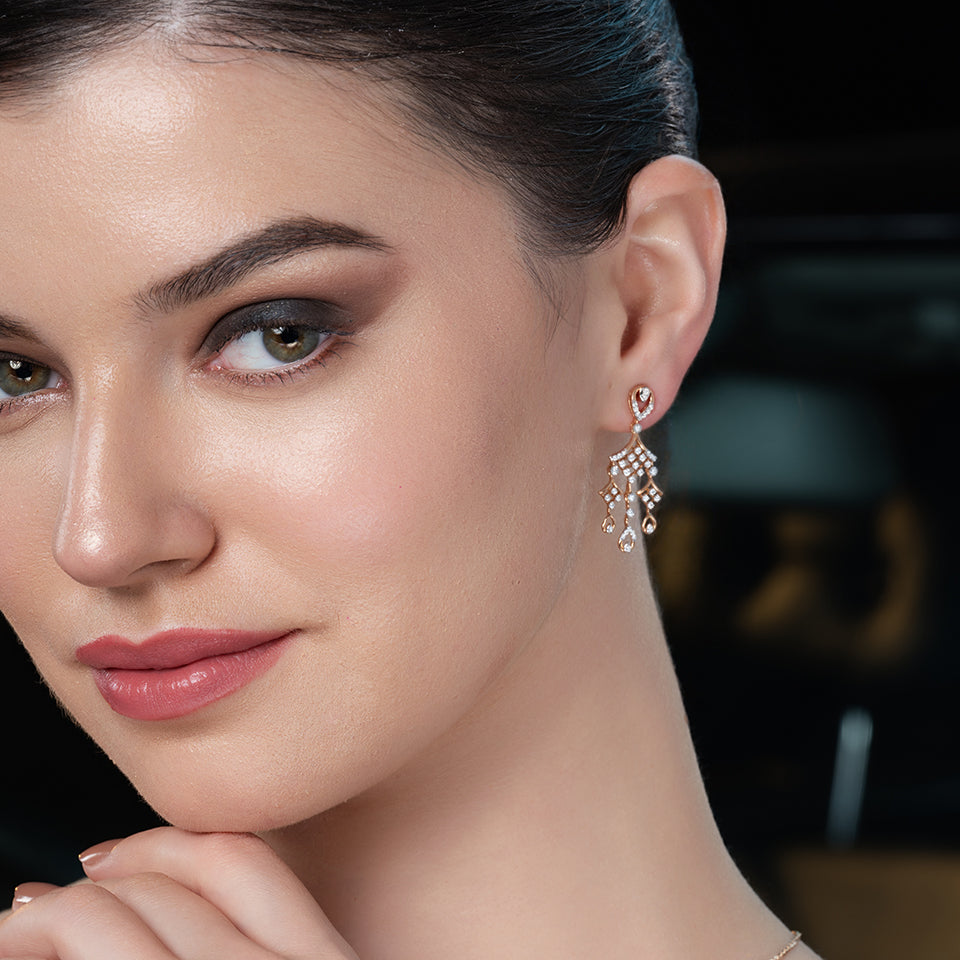 Chandelier Charm Diamond Earrings