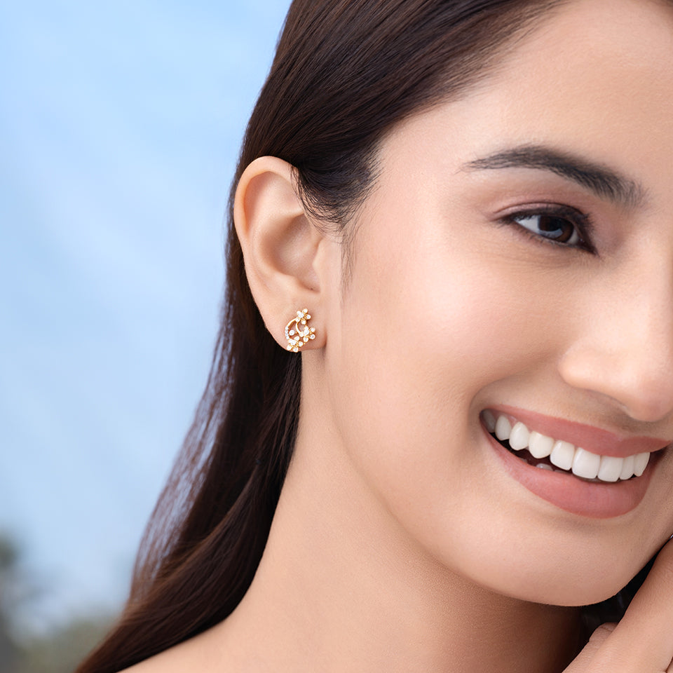 Floral Trinity Diamond Earrings