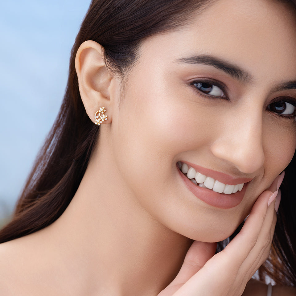 Floral Trinity Diamond Earrings