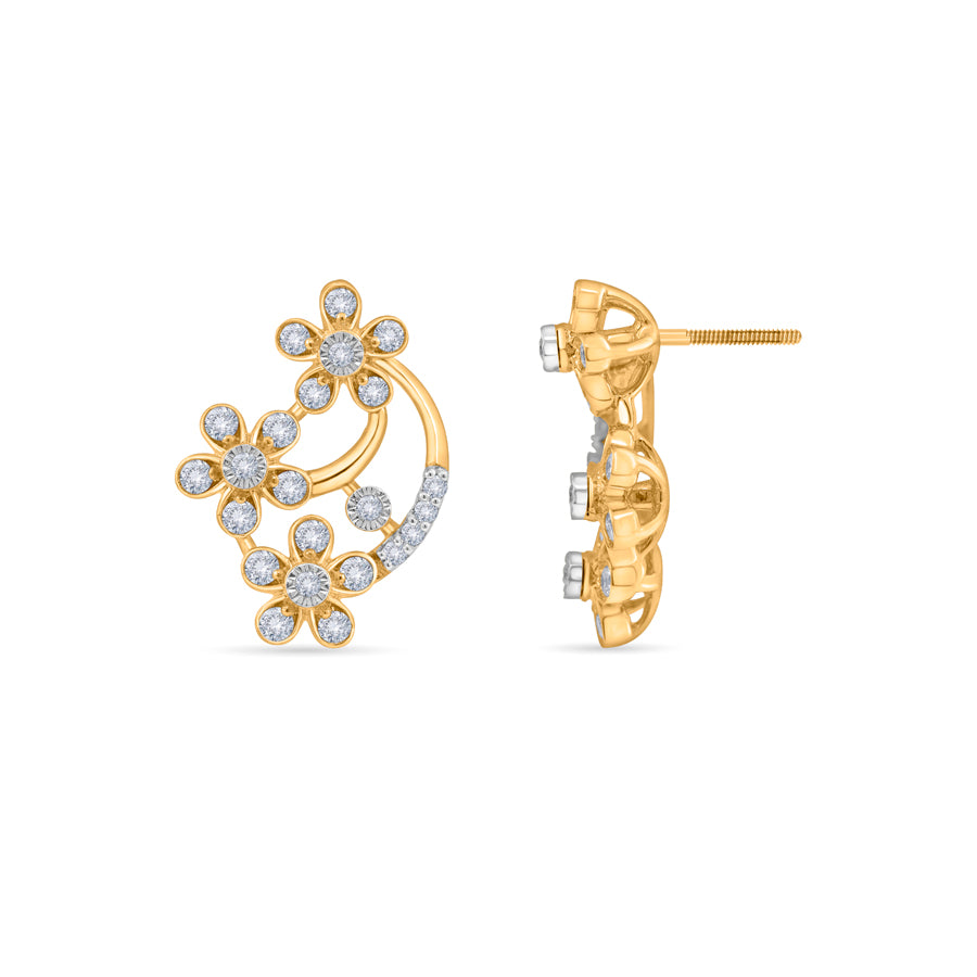 Floral Trinity Diamond Earrings