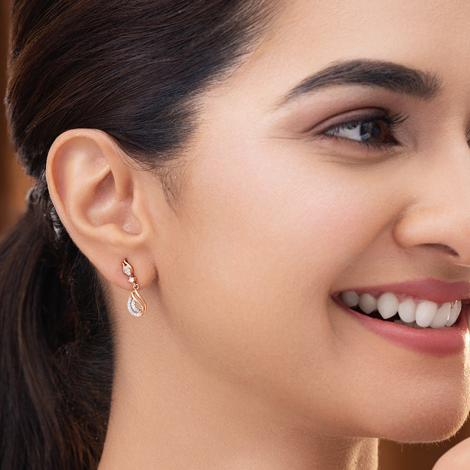 Filigree Drops Diamond Earrings