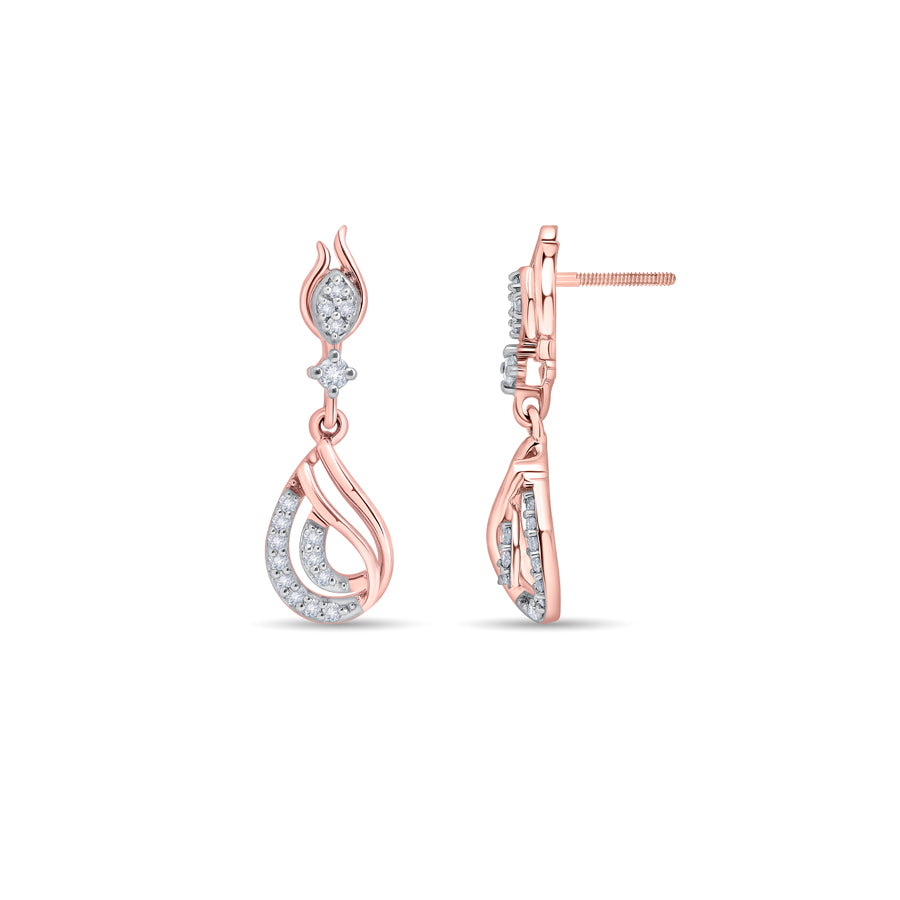 Filigree Drops Diamond Earrings