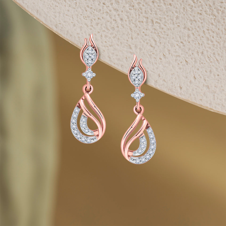 Filigree Drops Diamond Earrings