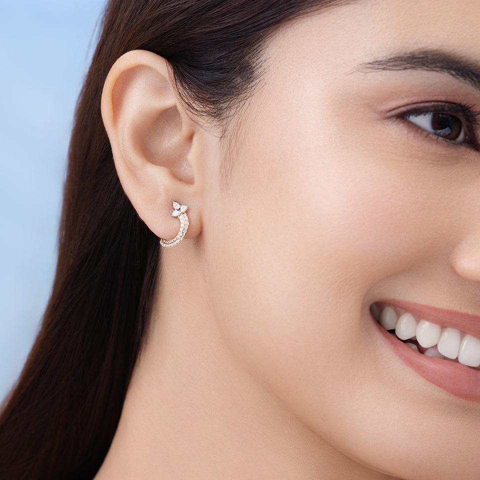 Celestial Crescent Diamond Earrings