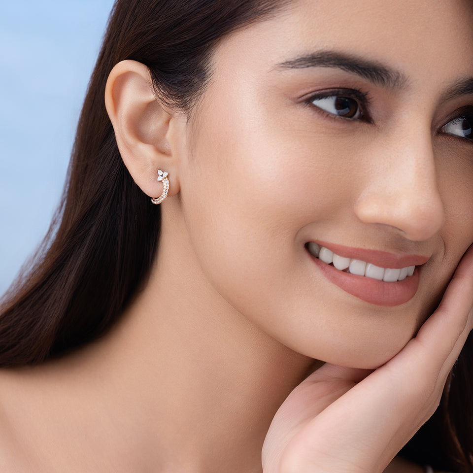 Celestial Crescent Diamond Earrings