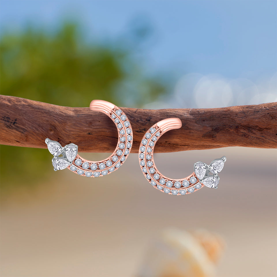 Celestial Crescent Diamond Earrings