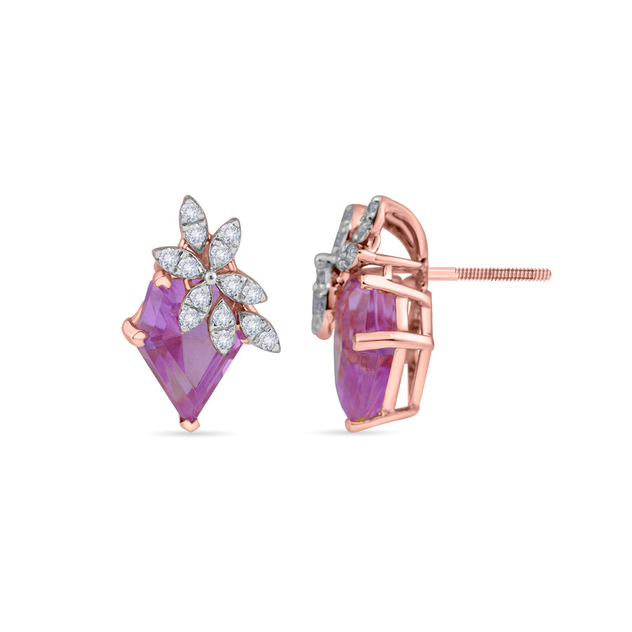 Gemstone Glaze Diamond Earrings