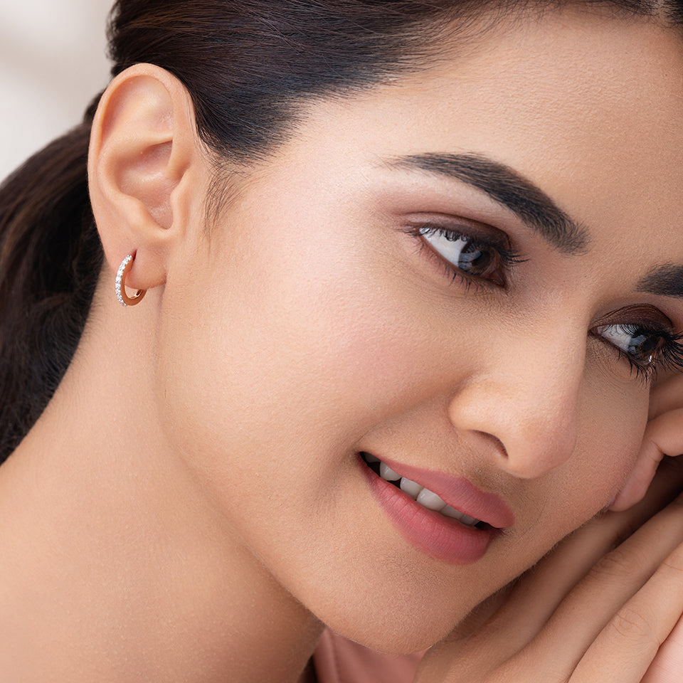 Classic Hoop Diamond Earrings