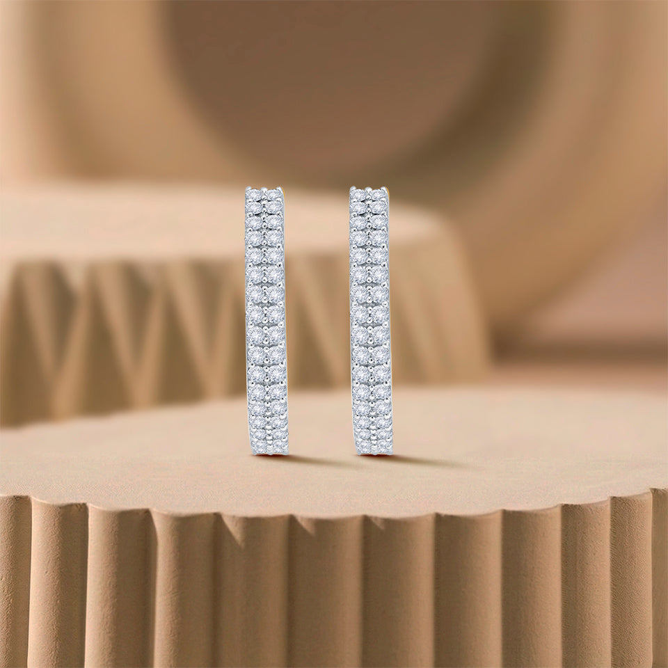 Classic Hoop Diamond Earrings
