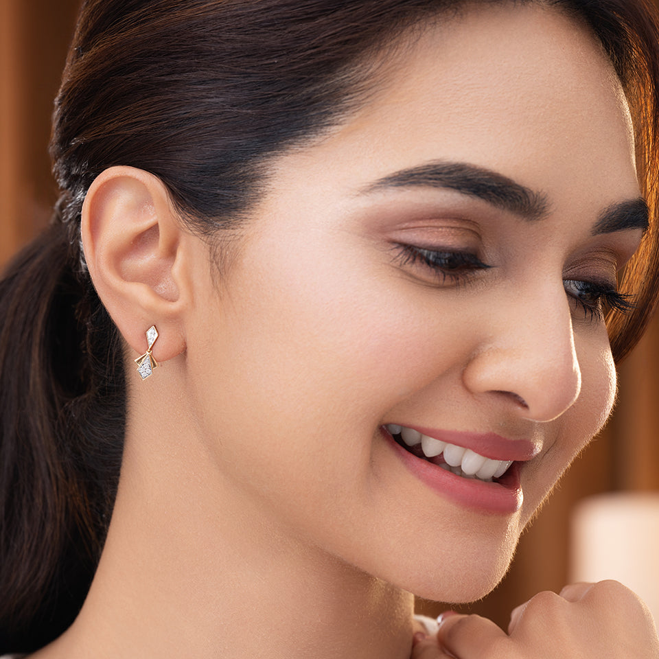 Golden Mosaic Diamond Earrings