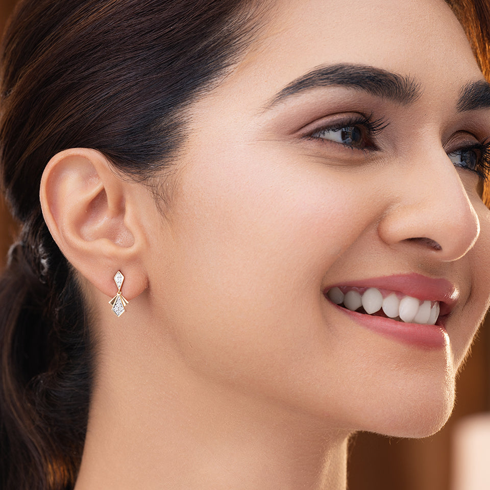 Golden Mosaic Diamond Earrings