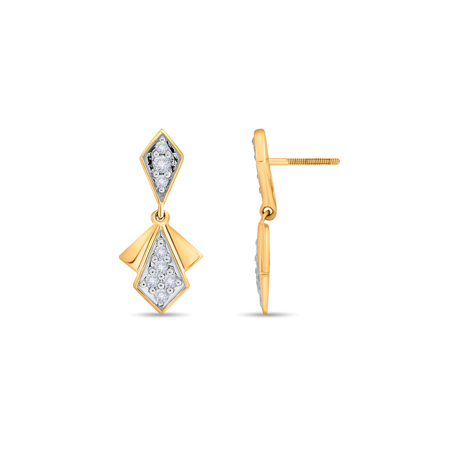 Golden Mosaic Diamond Earrings