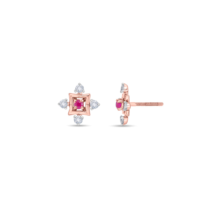 Princess Star Diamond Earrings