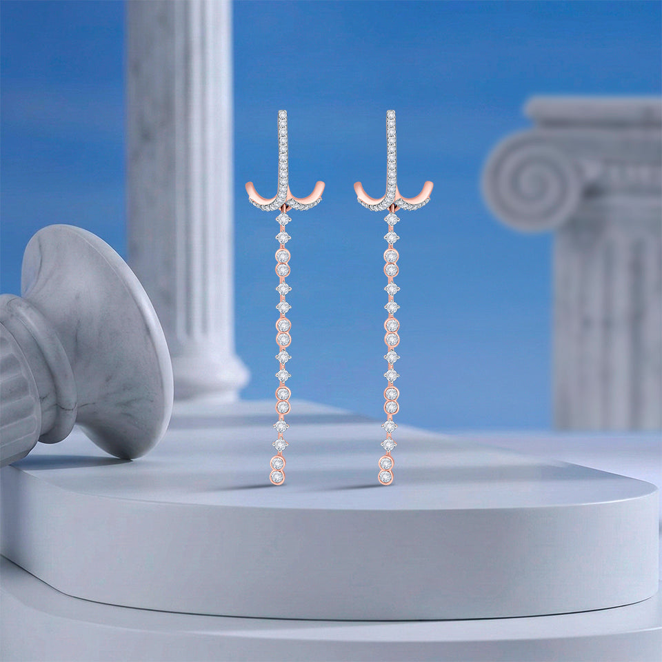 Shining Cascade Diamond Earrings