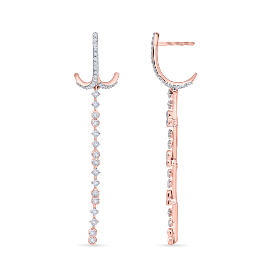 Shining Cascade Diamond Earrings