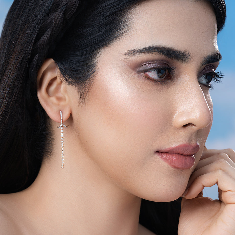 Shining Cascade Diamond Earrings