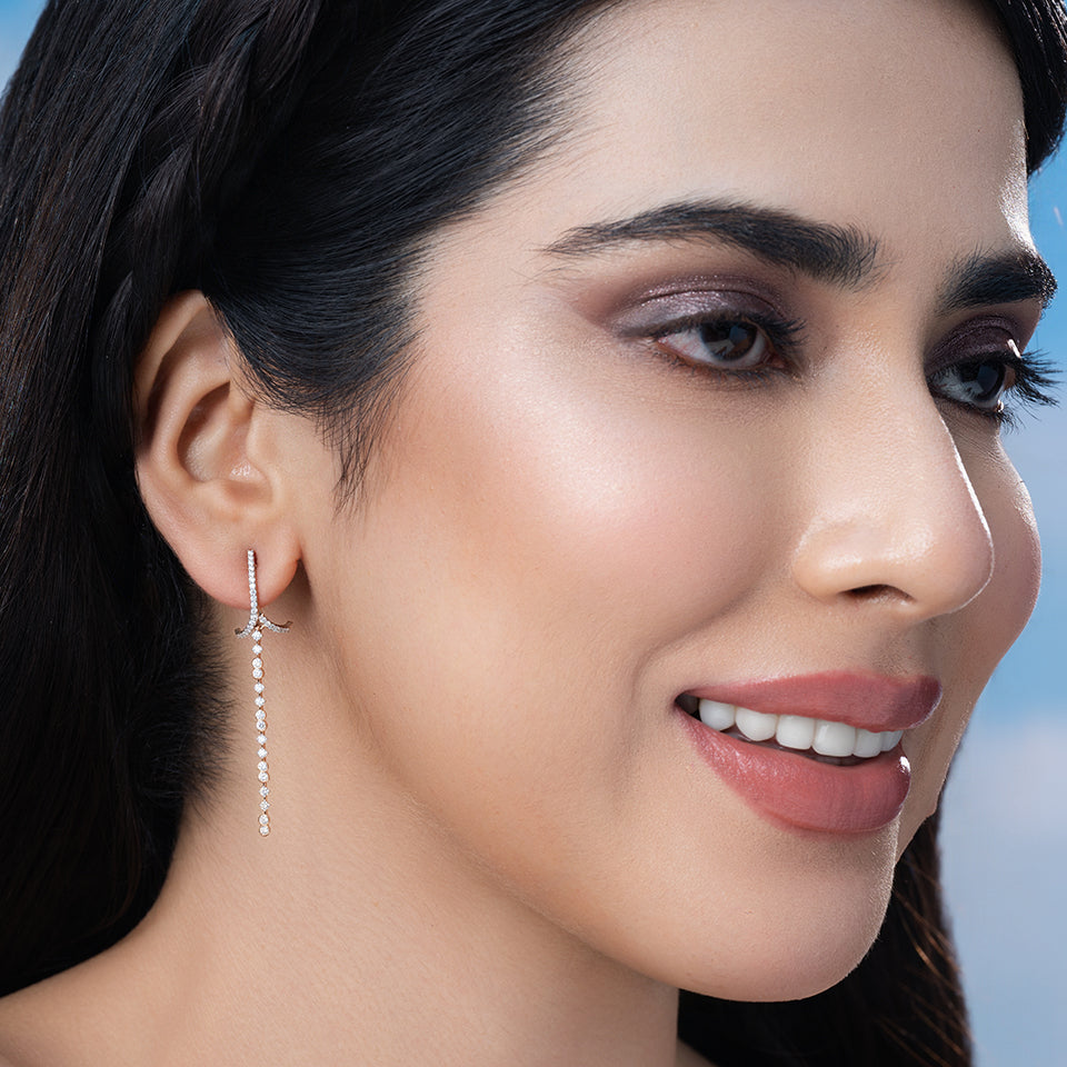 Shining Cascade Diamond Earrings
