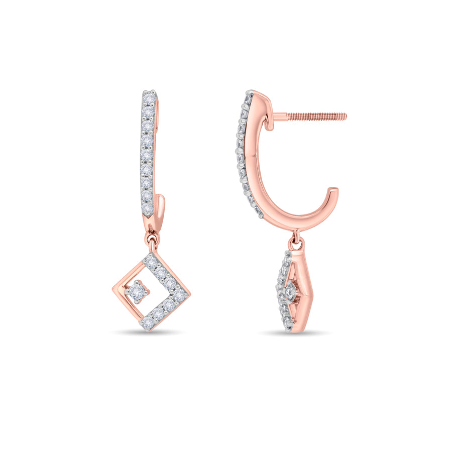 Glazing Crescent Diamond Earrings