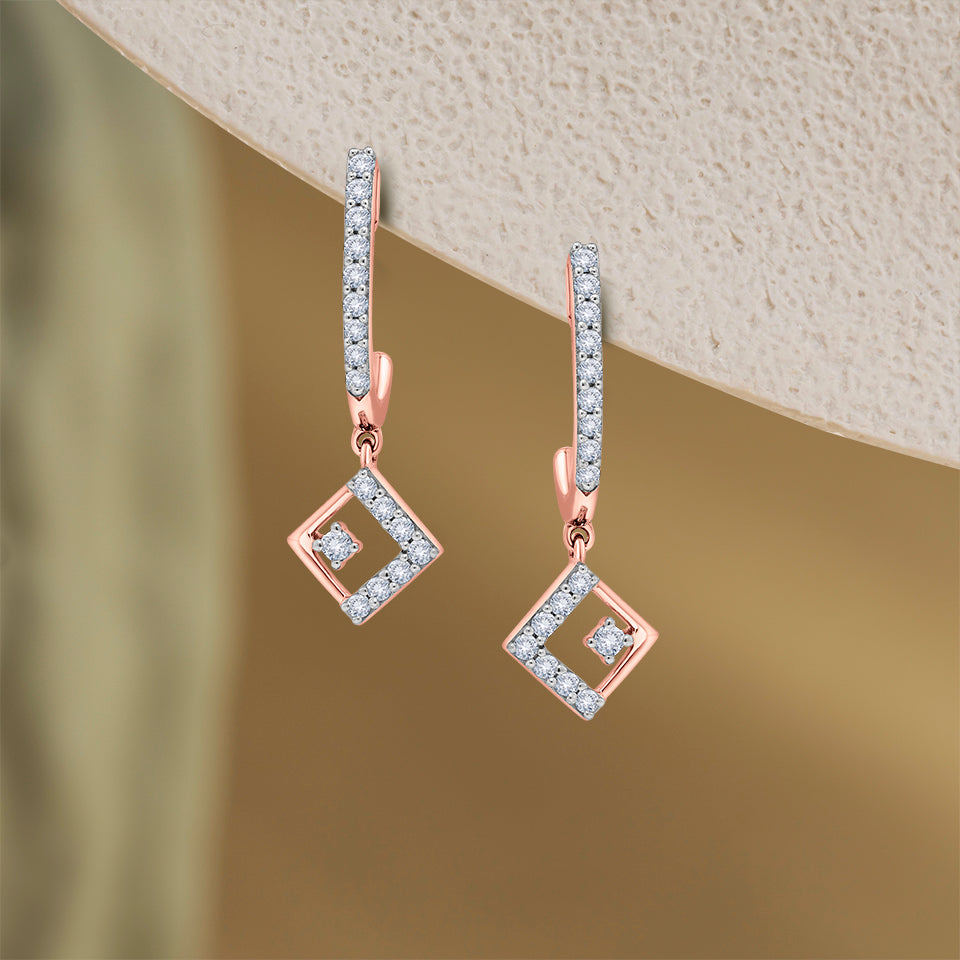 Glazing Crescent Diamond Earrings