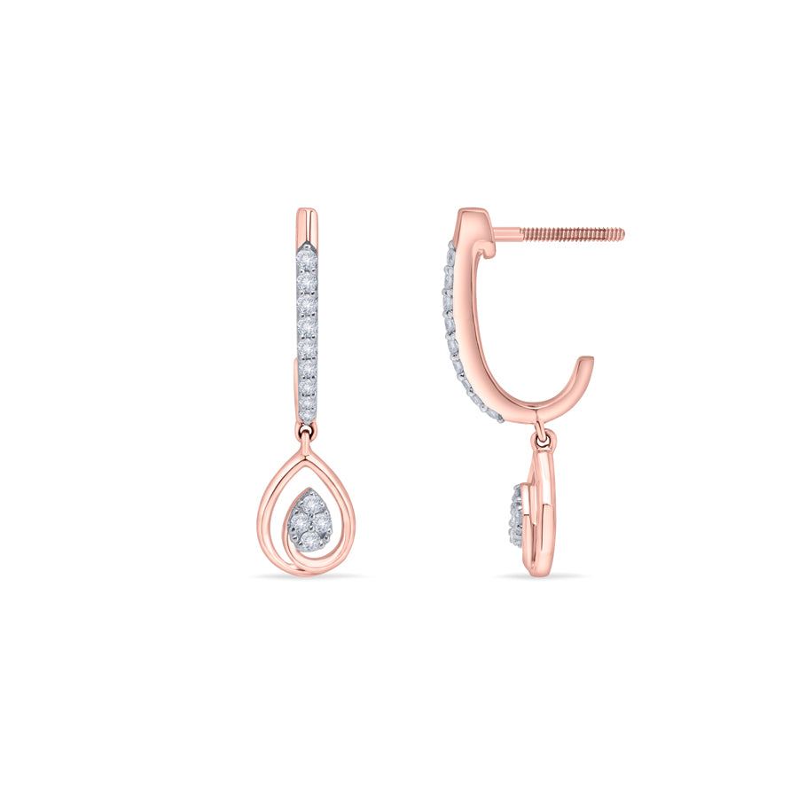 Dangling Drop Diamond Earrings