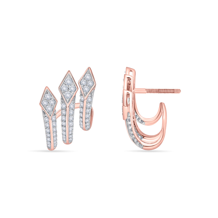 Arrow Charm Diamond Earrings