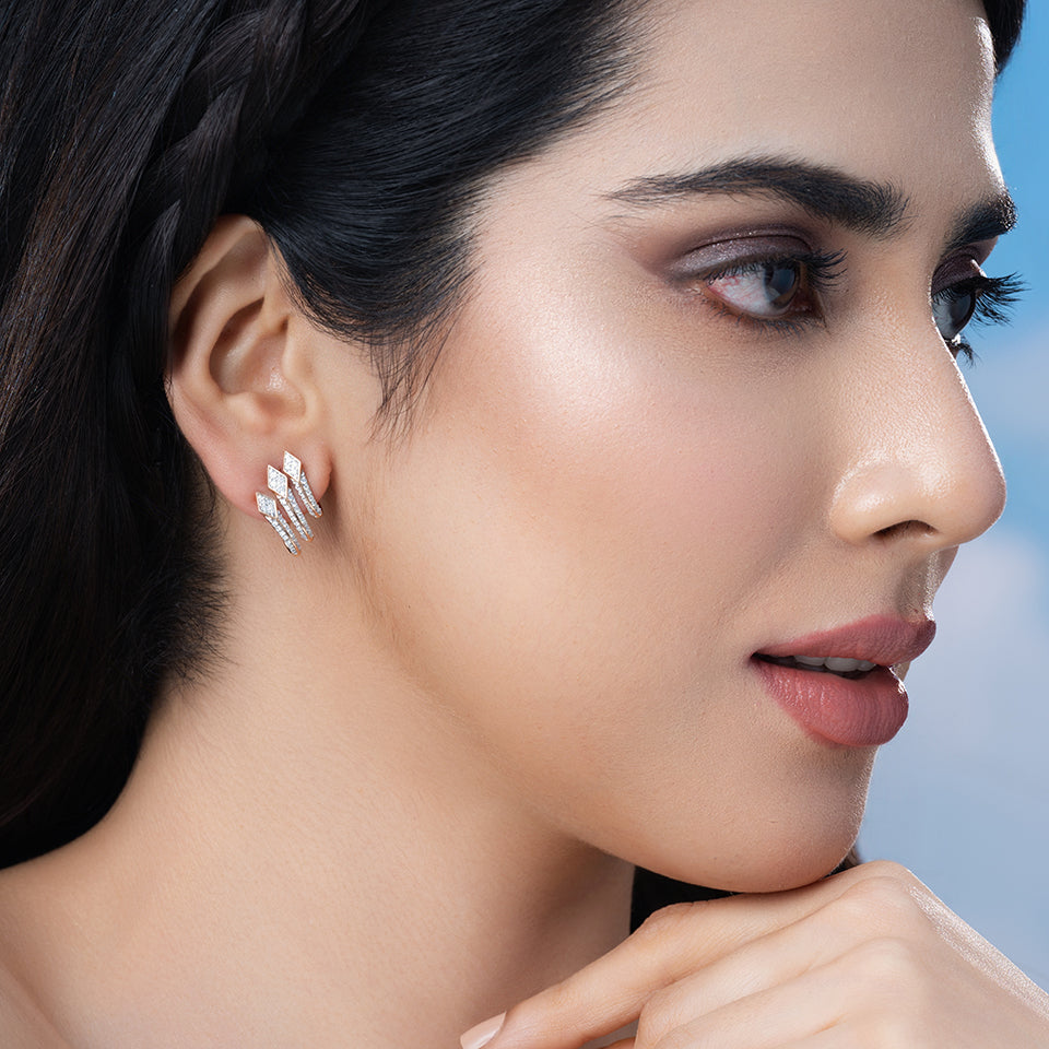Arrow Charm Diamond Earrings