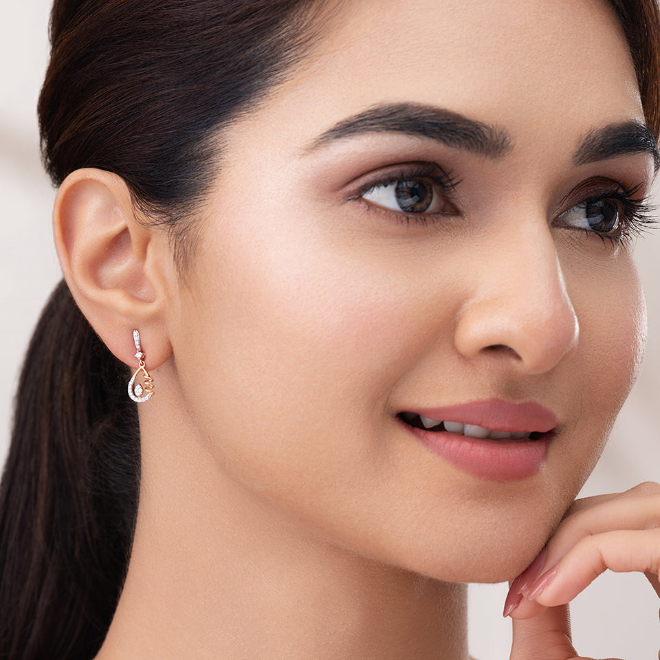 Radiant Pear-Drop Diamond Earrings