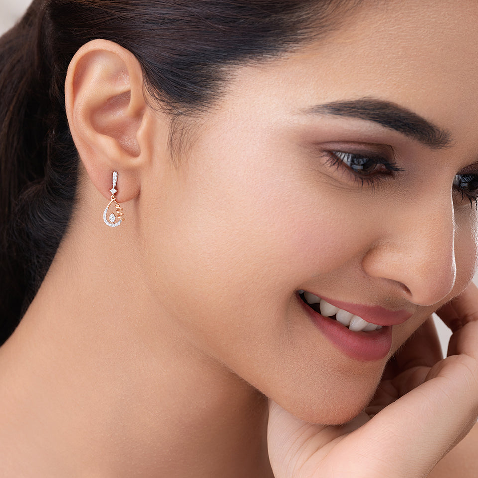 Radiant Pear-Drop Diamond Earrings