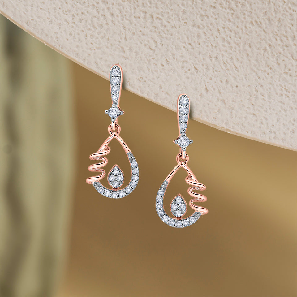 Radiant Pear-Drop Diamond Earrings