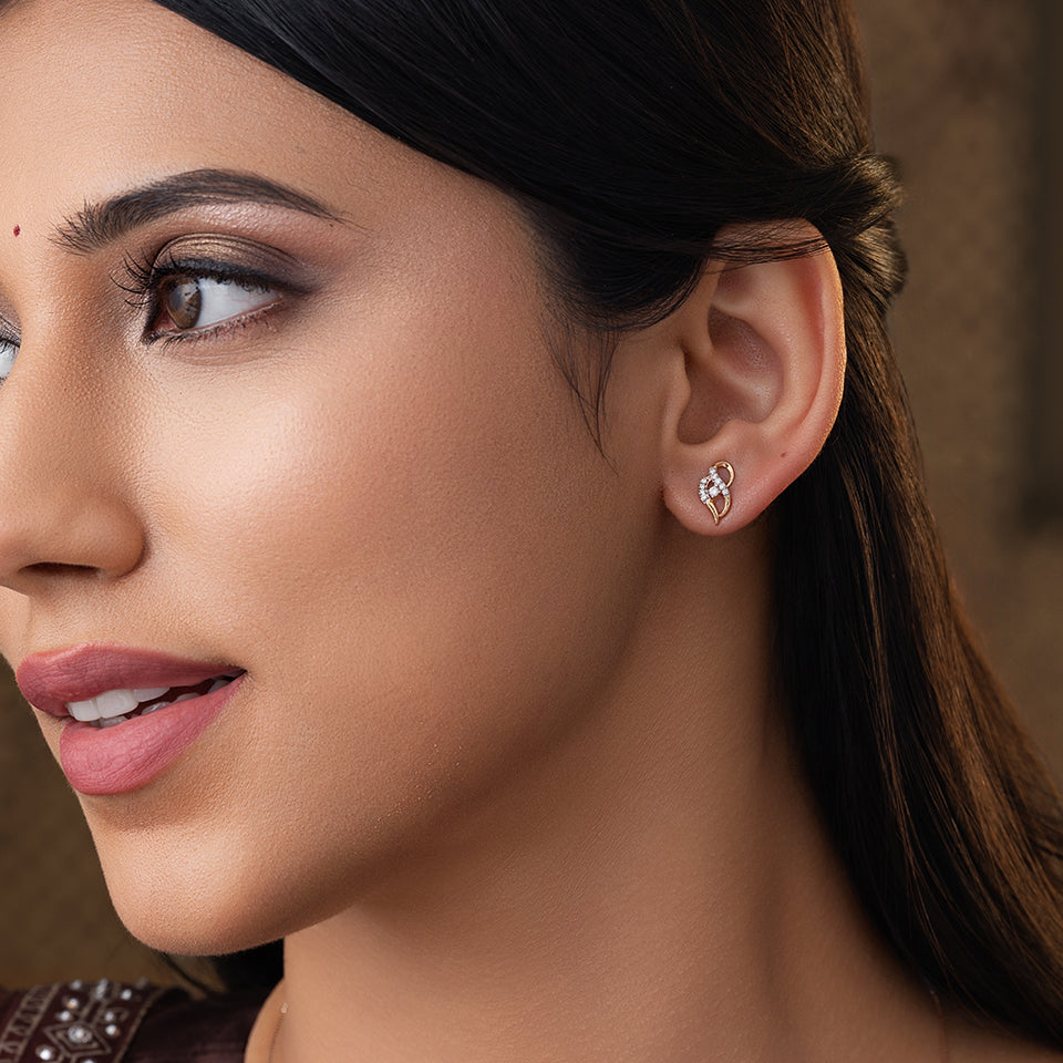 Golden Sparkle Diamond Earrings