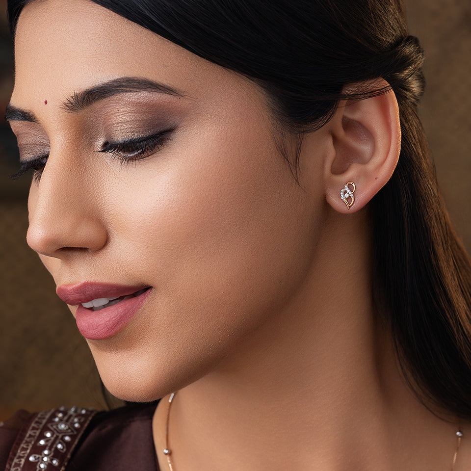 Golden Sparkle Diamond Earrings