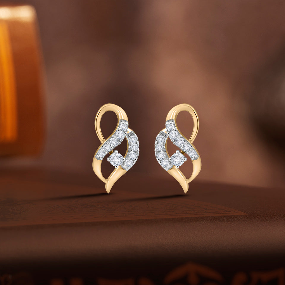 Golden Sparkle Diamond Earrings