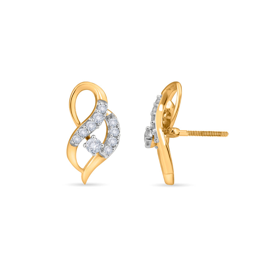 Golden Sparkle Diamond Earrings
