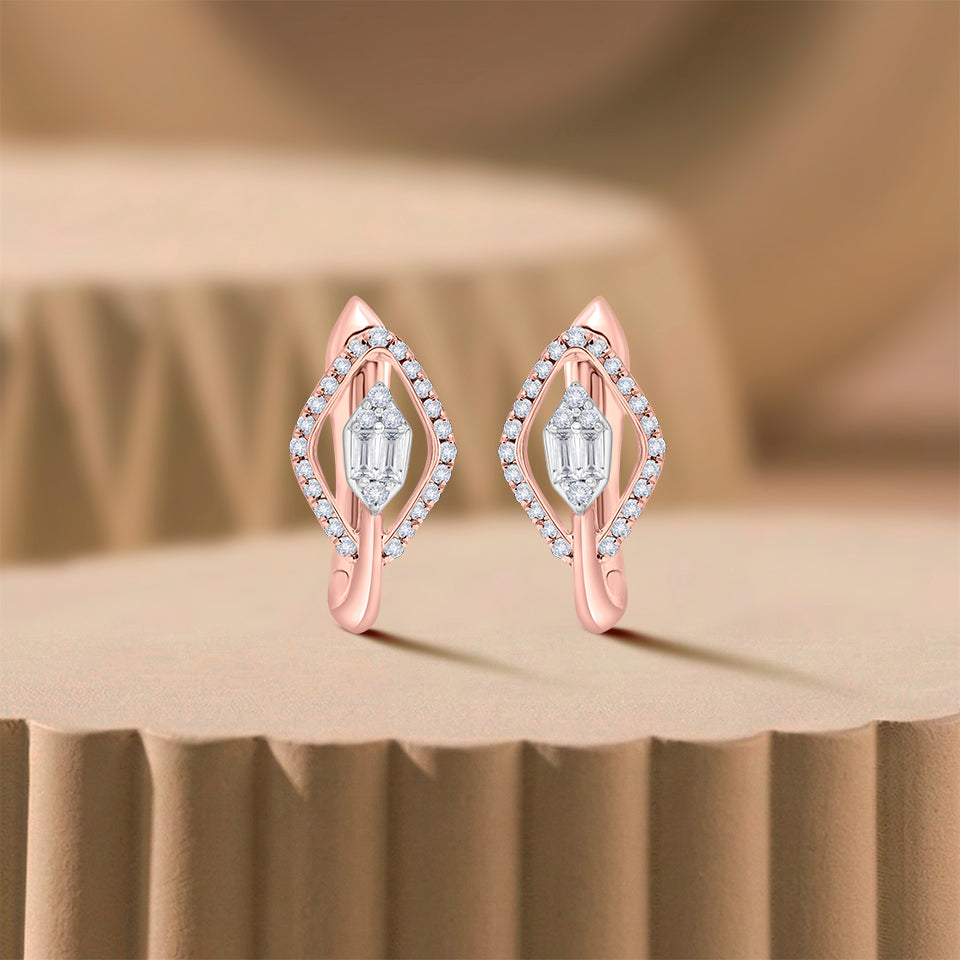 Gleaming Loop Diamond Earrings