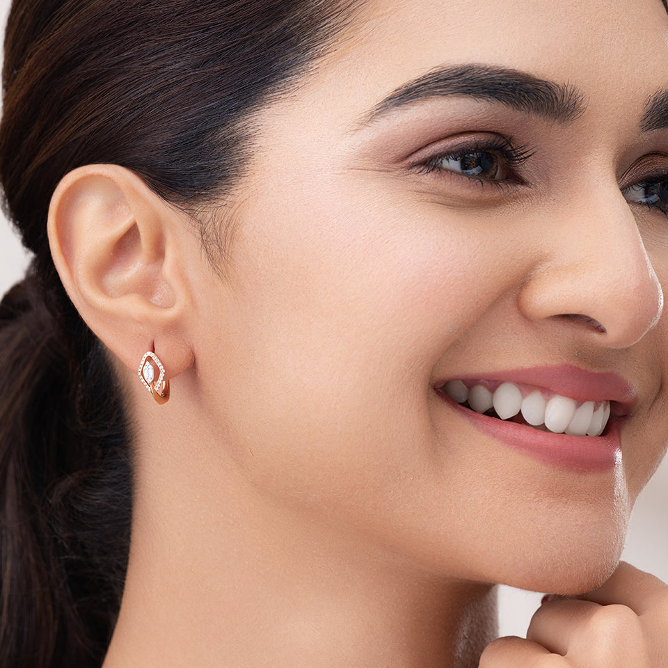 Gleaming Loop Diamond Earrings