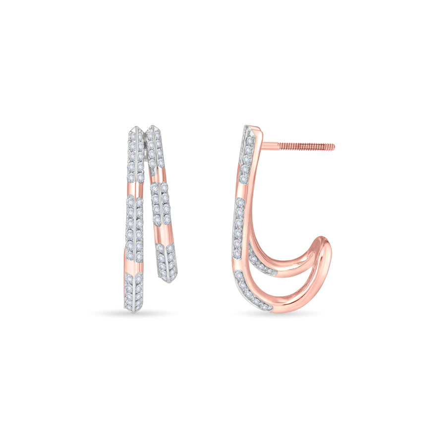 Staggered Stripes Diamond Earrings