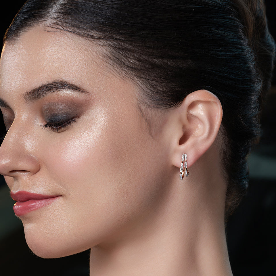 Staggered Stripes Diamond Earrings