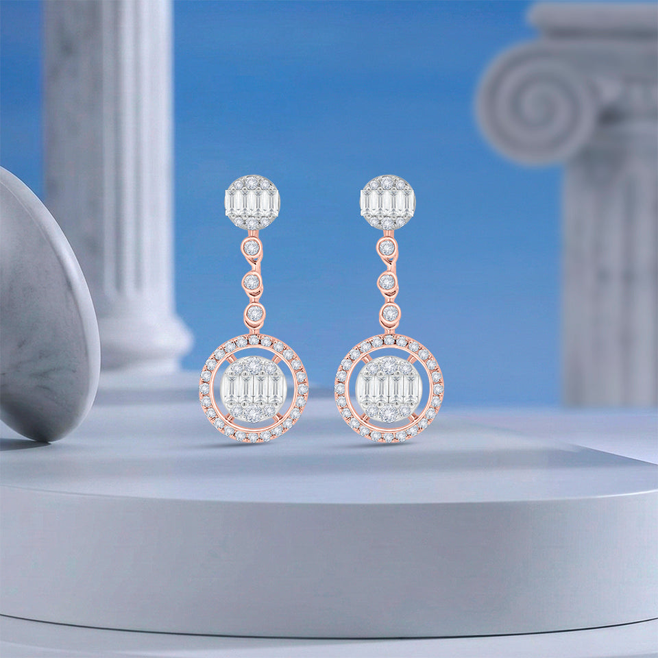 Dangling Ovals Diamond earrings
