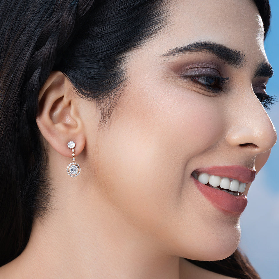 Dangling Ovals Diamond earrings