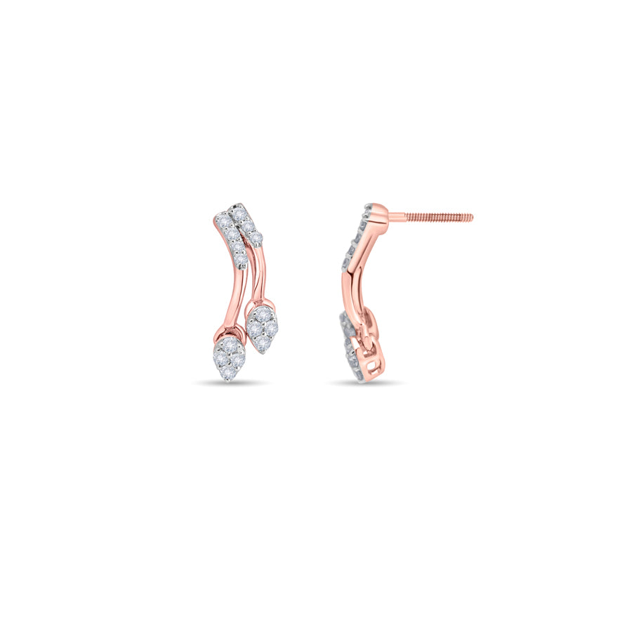 Twin Bud Diamond Earring