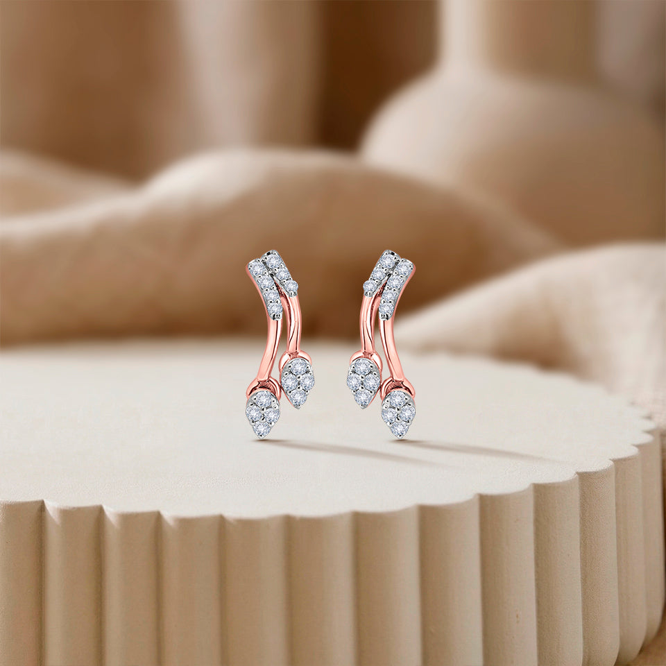 Twin Bud Diamond Earring