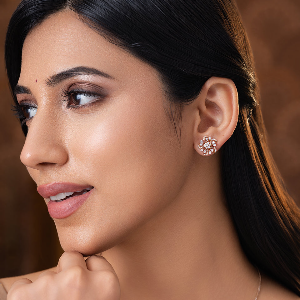 Petal Mandala Diamond Earrings
