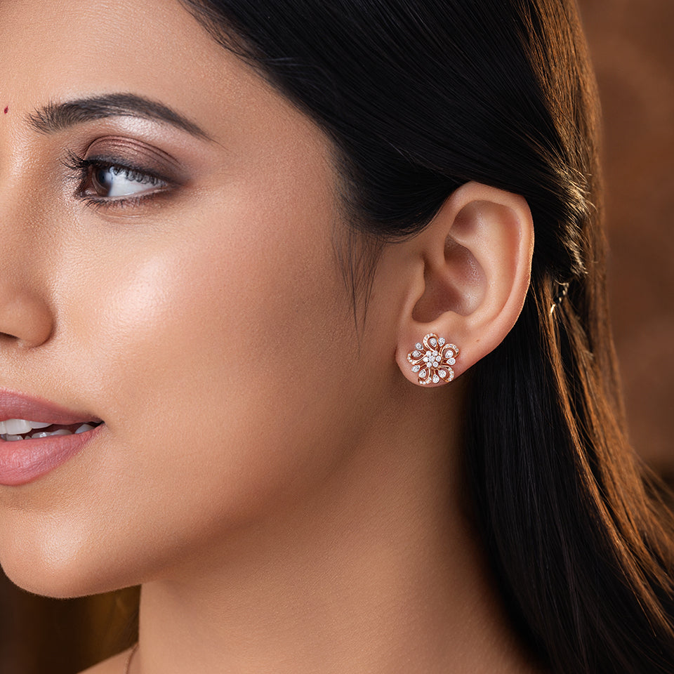 Petal Mandala Diamond Earrings