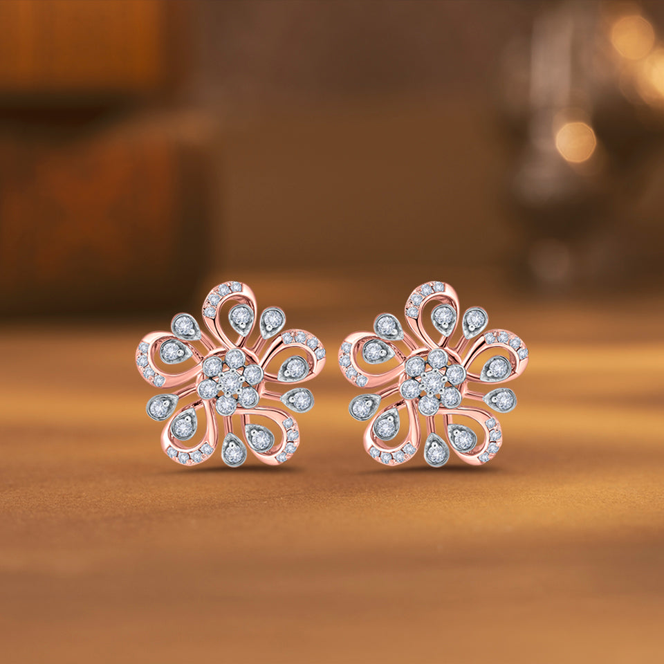 Petal Mandala Diamond Earrings