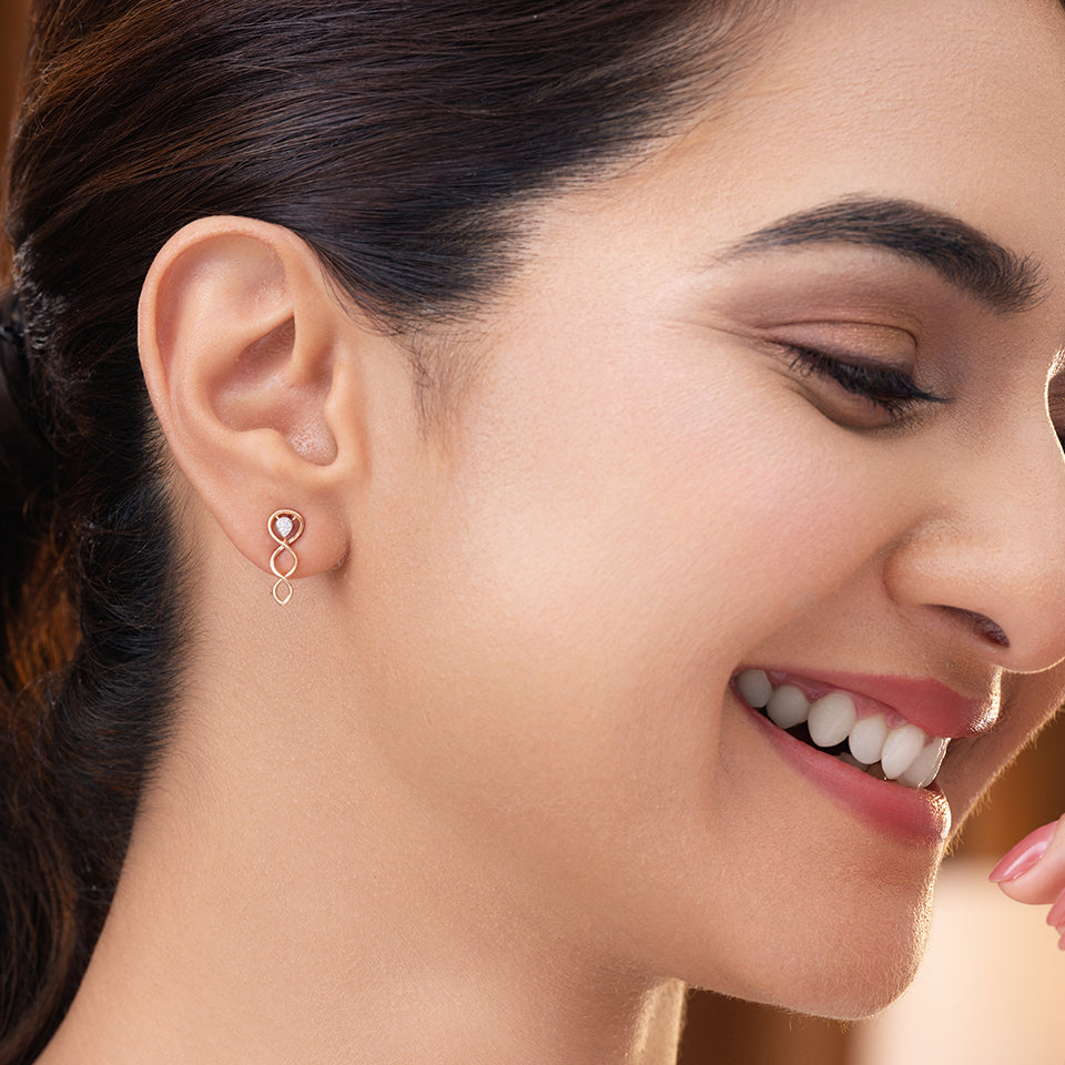 Infinity Twist Diamond Earrings