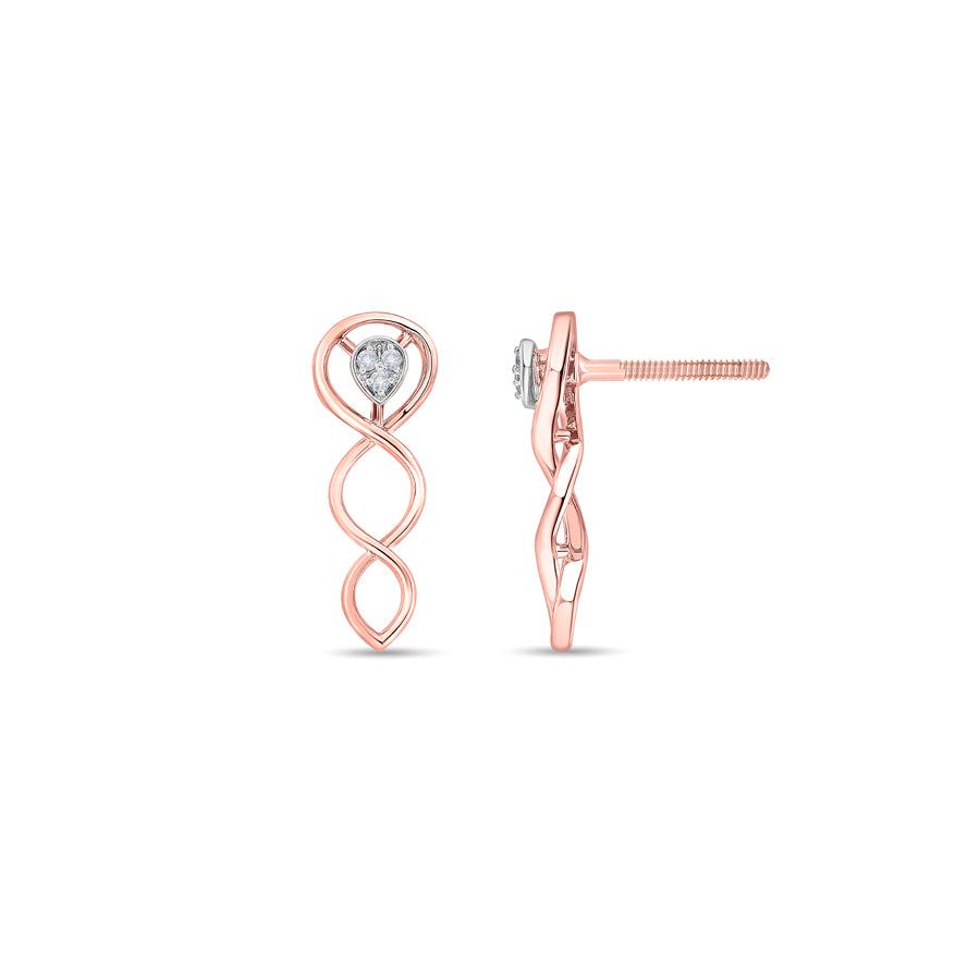 Infinity Twist Diamond Earrings