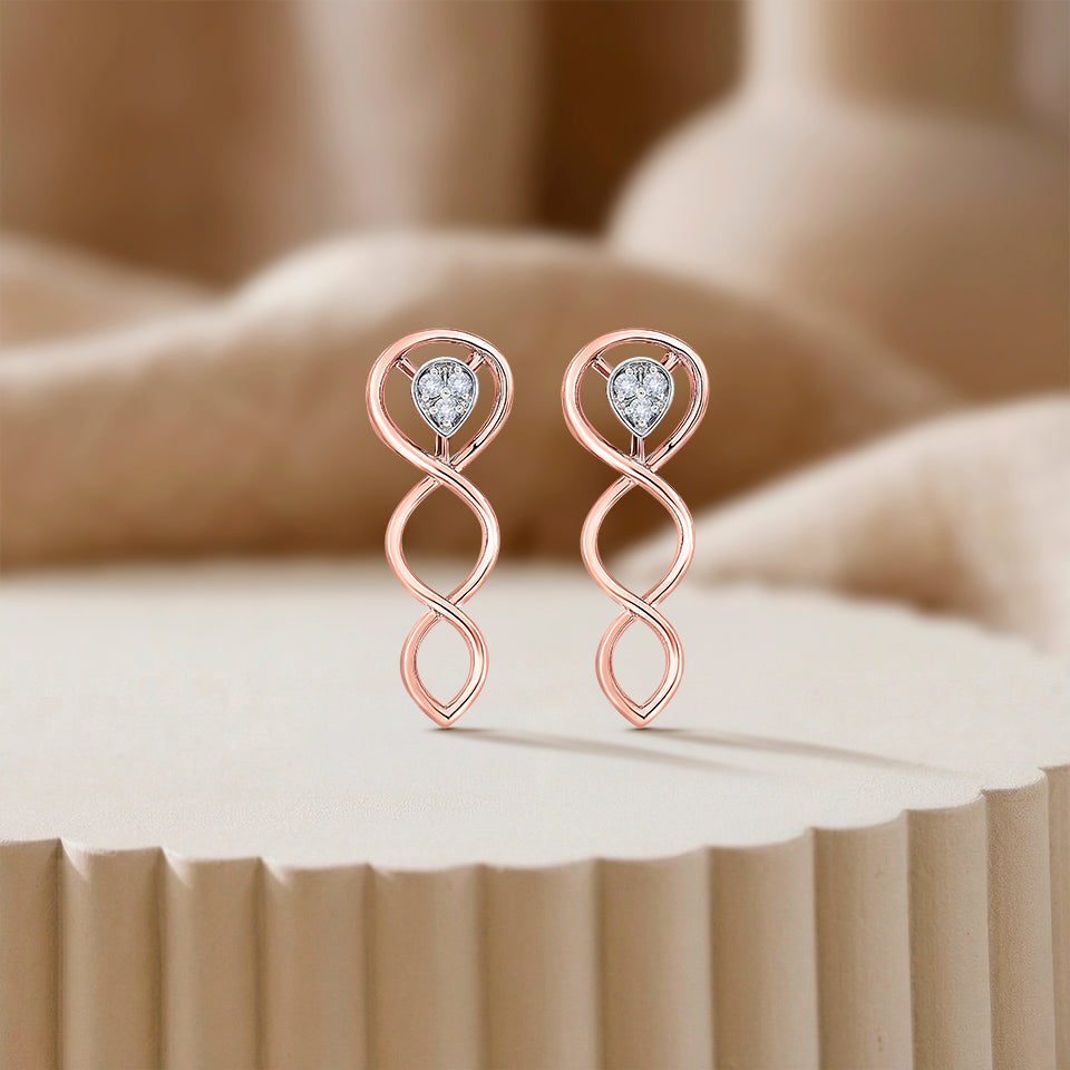 Infinity Twist Diamond Earrings