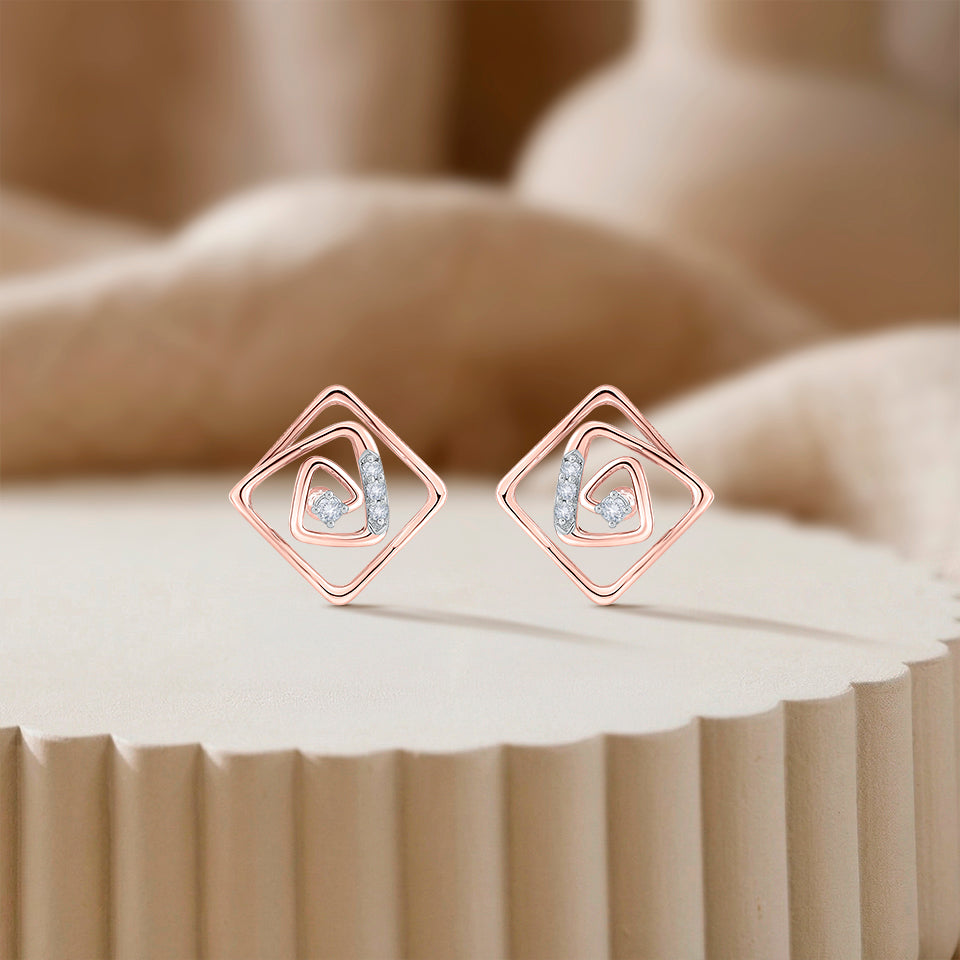 Centric Square Diamond Earrings