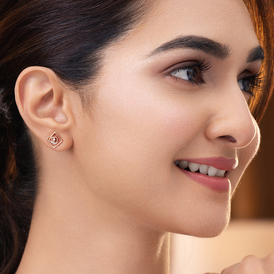 Centric Square Diamond Earrings