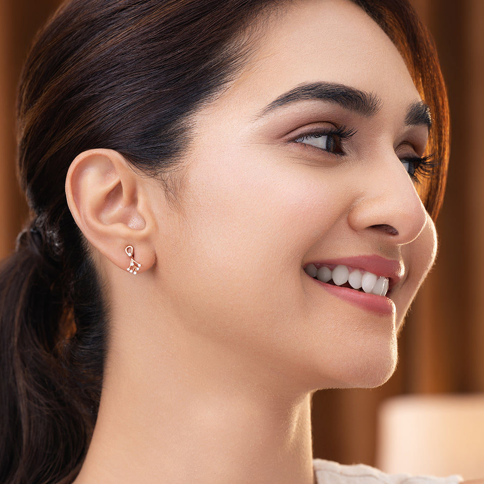 Frozen Flare Diamond Earrings